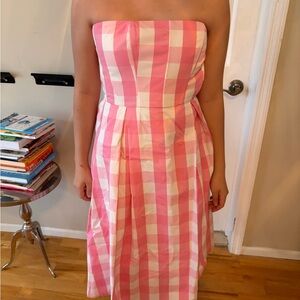 Limited edition Barbie & Zara  collab Pink and white  Checkered dress